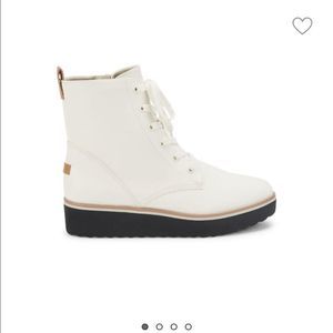 Dr SCHOLL’s Local platform combat boot, white, size 11